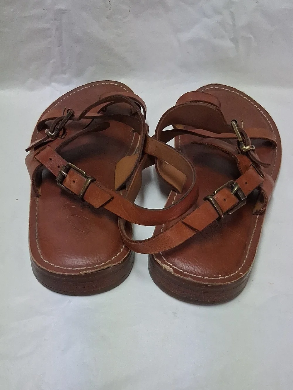 Patricia Nassh Brown Leather Strappy Sandals Sz 7M Preowned